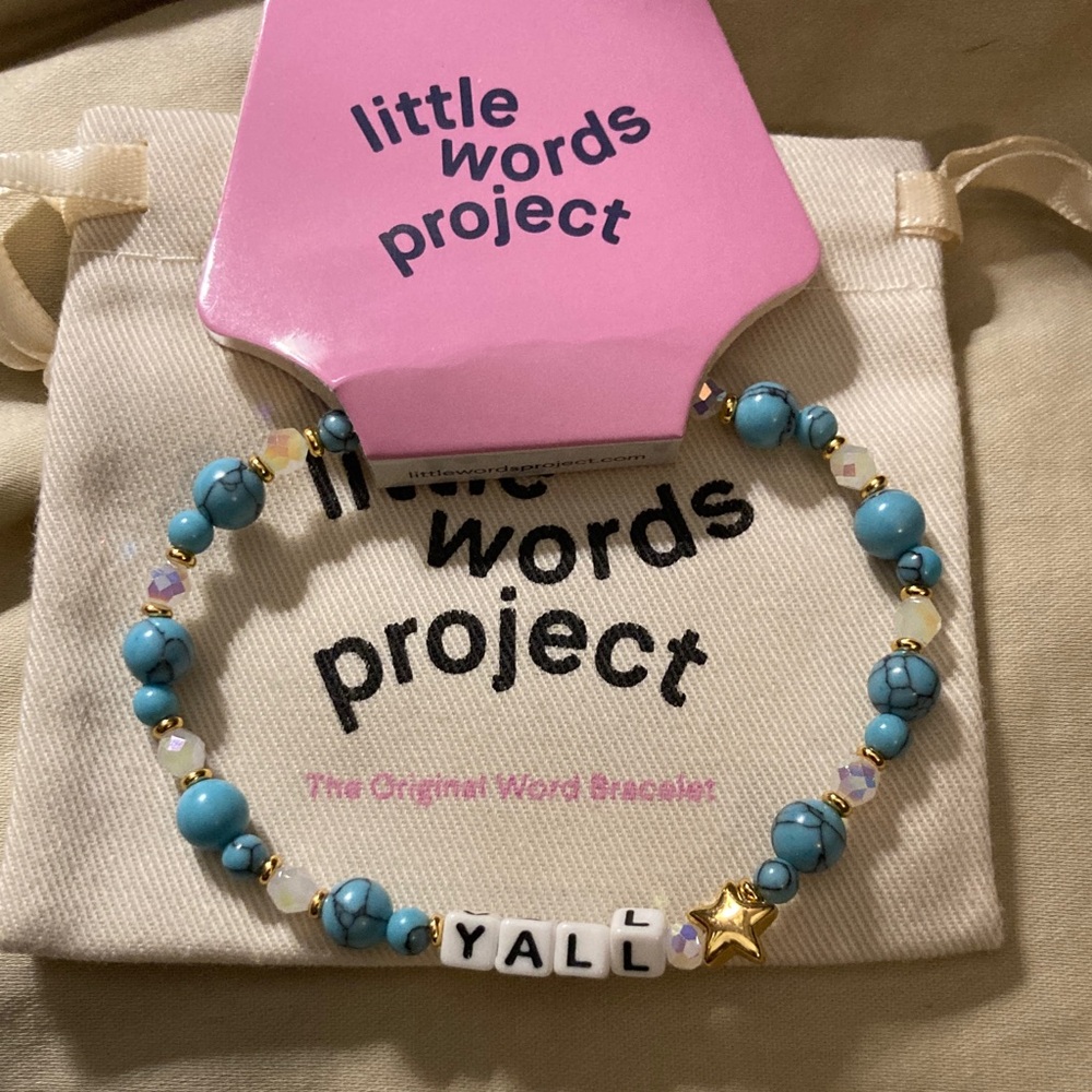 Little Words Project Turquoise Beaded Bracelet ‘Yall’